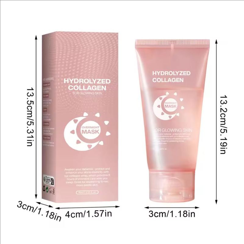75ml Collagen Peel-off Mask, Night Wrapping Facial Mud Firming mask Daily Face Skincare Deep Cleaning Skin-Peeling Off Covers