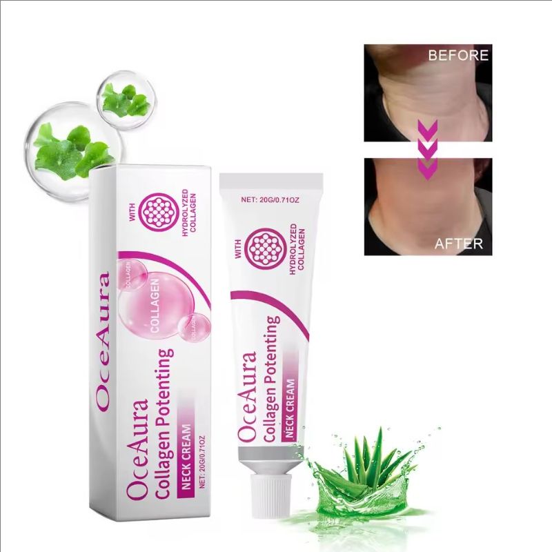 OceAura Collagen Tightening Neck Cream Anti-aging Tightening Lifting Whitening Moisturizing Neck Double Chin Reduce Fine Line