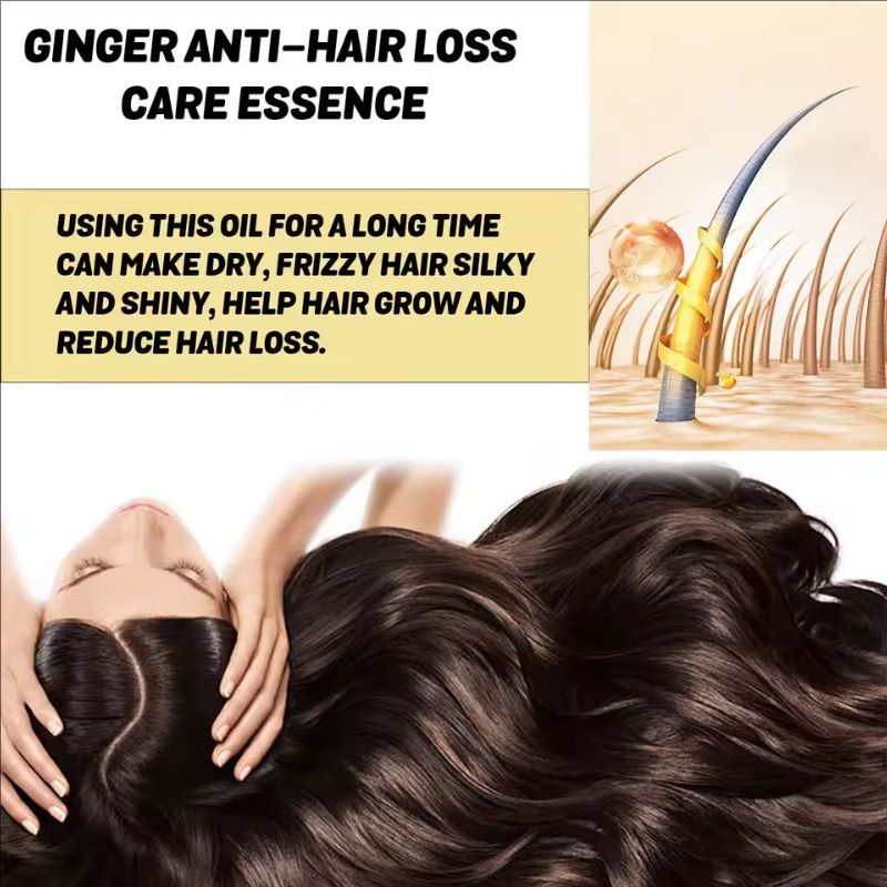 OUHOE Ginger Hair Growth Serum Improve Frizz Prevent Baldness Scalp Repair Smooth Nourishment Hair Care Essential Oil 30ml