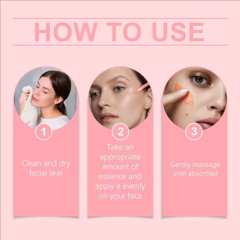 Collagen Facial Serum Reduce Wr-inkle Shrinking Pores Lighten Fine Lines Fade Dark Spots Moisturizing Hyaluronic Acid Essence