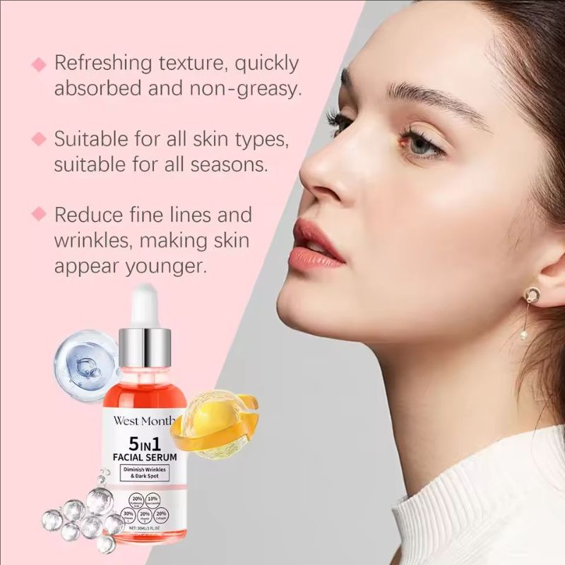 Collagen Facial Serum Reduce Wr-inkle Shrinking Pores Lighten Fine Lines Fade Dark Spots Moisturizing Hyaluronic Acid Essence