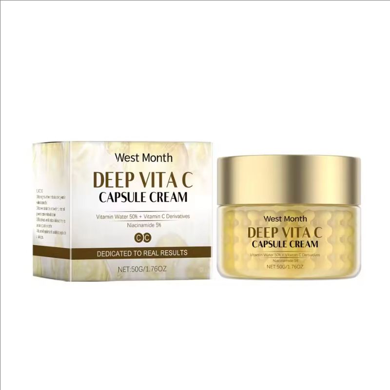 Vitamin C Capsules Cream Fine Lins Removal Hydrate Lift Firm Repair Moisturizing Rejuvenation Brightening Glowing Face Skin Care
