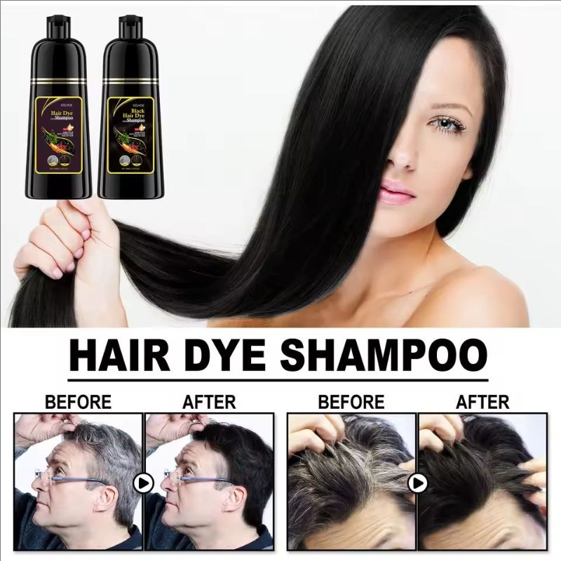 100ml Natural Plant Hair Dye Shampoo 3 in 1 Hair Color Shampoo for Gary Hair Quick Dark Black And Women Men Grey Coverage
