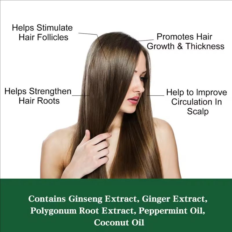 Fast Hair Growth Anti Alopecia Oil Ginger Essential High Hairline Head Hair Serum Hairless Baldhead Increase Essence Cream