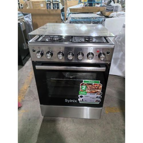 CLEARANCE OFFER Syinix 60x60 Standing Cooker - 3 Gas + 1 Electric Burner with Electric Oven & Grill