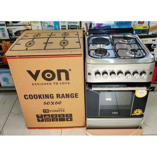CLEARANCE OFFER VON Hotpoint 50cmx 60cm, 3 Gas+1 Electric Free Standing Cooker plus Electric Oven