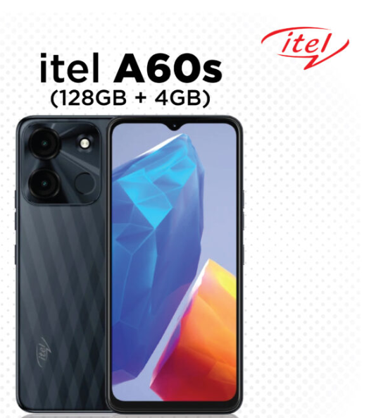 NEW ARRIVALS ITEL A60S 4G 128Gb or 64Gb Internal Memory 8Gb Ram (4+4)Gb Dual Sim 6.6inches Android 13 8Mp camera Mobile Smartphones
