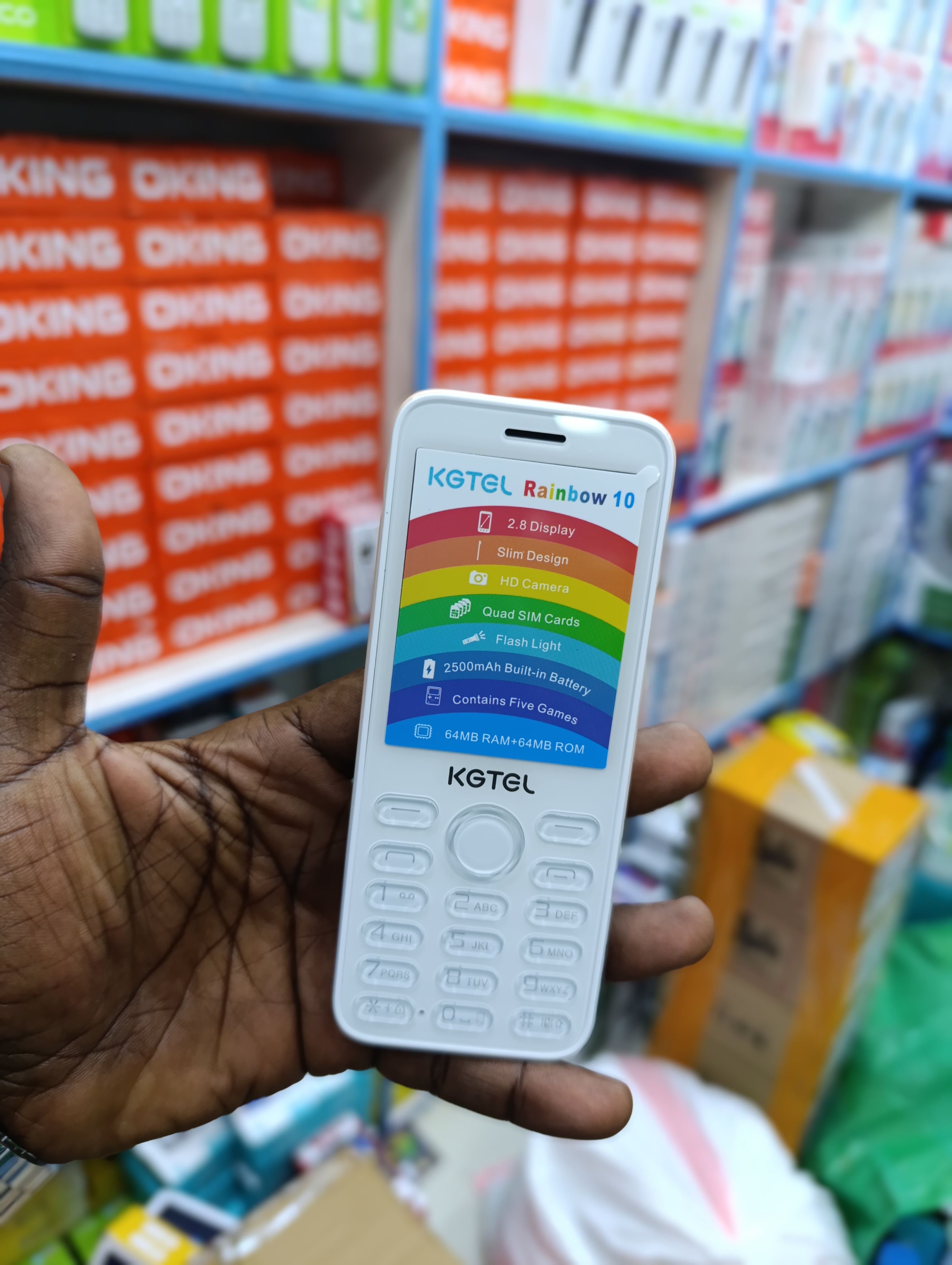 KGTEL RAINBOW 10  2500 mAh Inbuilt Battery 64MB Storage 2.8 inches  4 Sim cards Slim And Stylish Cell Phone