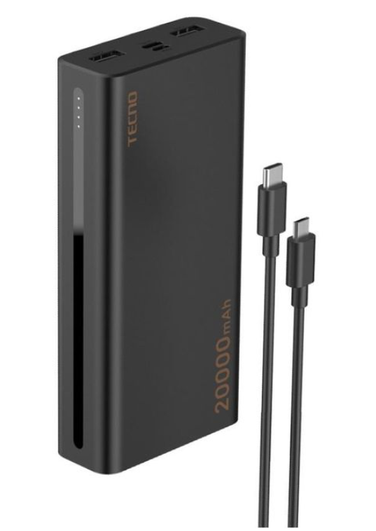 Tecno 2 Way High Speed 20000mAh Multi protection Power Bank_ Black