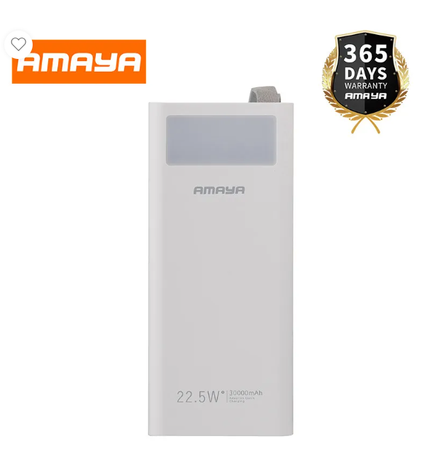 Amaya APW-03 30000mAh Power Bank, 22.5W Fast Charging Safe Polymer Battery, Large Capacity, Fast Charging.