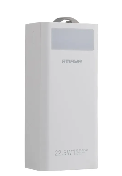 Amaya APW-04 ,40000mAh,Power Bank 22.5W Fast Charging Safe Polymer Battery, Large Capacity, Fast Charging White