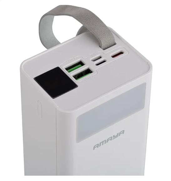 Amaya APW-04 ,40000mAh,Power Bank 22.5W Fast Charging Safe Polymer Battery, Large Capacity, Fast Charging White