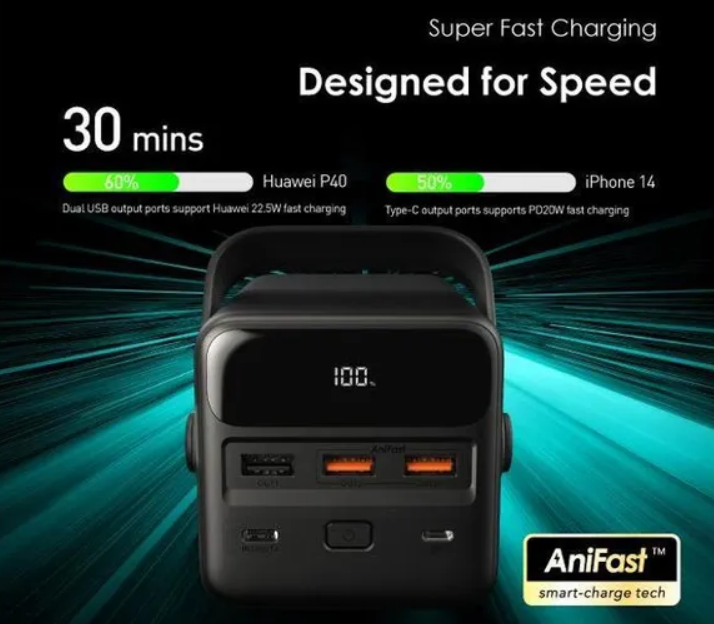 Oraimo PowerBox 500 50000mAh 22.5W portable Power Bank 22.5W super fast charging With Three-mode Adjustable LED Lights Powerbank
