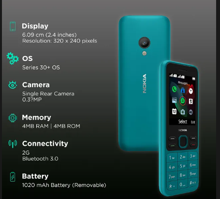 okia 150 Dual SIM Premium Keypad Phone | Rear Camera, Long Lasting Battery Life, Wireless FM Radio & MP3 Player