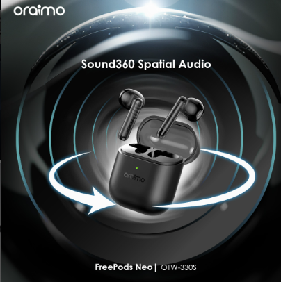 Oraimo FreePods Neo ENC True Wireless Earbuds Sound360 Spatial Audio  50-hr Long Playtime Bluetooth Earpods Earphones