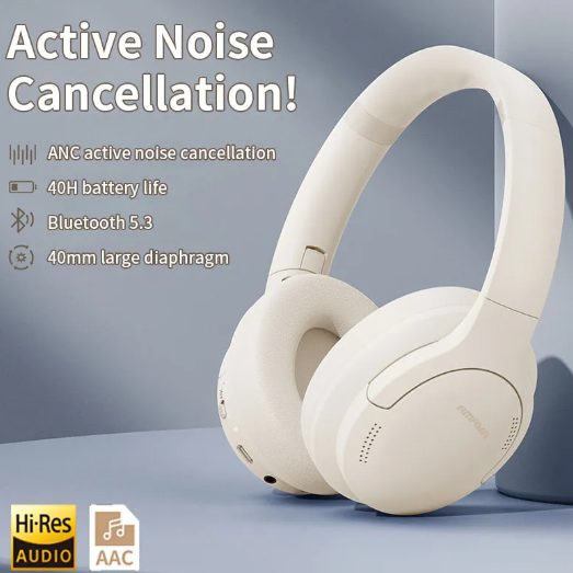 Amaya AEB-H360D Active Noise Cancellation (ANC) Over-Ear Wireless Bluetooth Headphones with 40 hours battery life