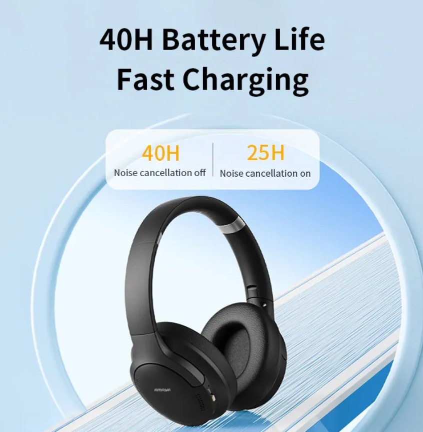 Amaya AEB-H360D Active Noise Cancellation (ANC) Over-Ear Wireless Bluetooth Headphones with 40 hours battery life