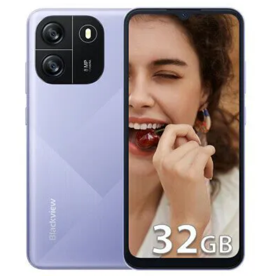 Blackview Wave 6C Smartphone 4(2+2)GB RAM+32GB ROM 6.5 Inches HD+IPS (Dual SIM), 5100mAh Face unlock Android 13 Smartphone