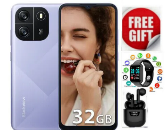 Blackview Wave 6C Smartphone,&nbsp;6.5", 32GB + 2GB RAM (Dual SIM),&nbsp;5100mAh, Black+Free Gifts