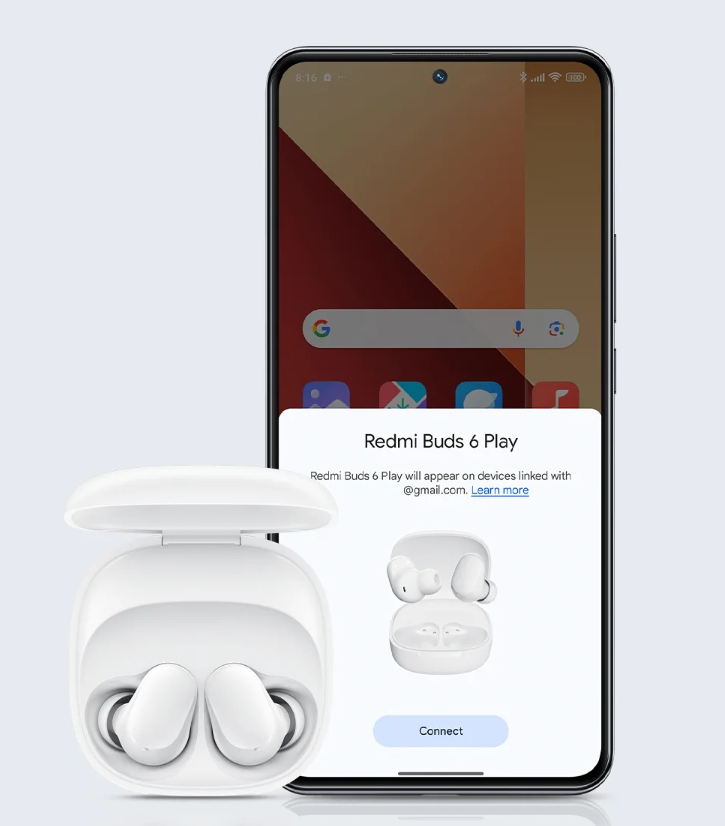 Redmi Buds 6 Play with 36 hours playtime AI Noise Reduction for calls IPX4 Water resistance google fast pair Earbuds