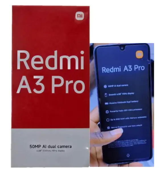 Xiaomi Redmi A3 Pro 4GB 128GB 5160mAh, 18W charging 6.88 inches, HD+  50MP  Camera Dual SIM, 4G, Android 14 Smartphone