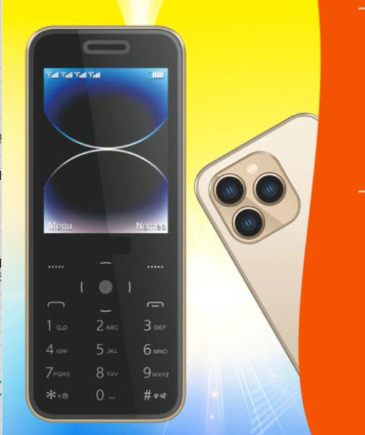 Oking A14 Pro With 4 SIM Cards Slot iPhone Design. 2300mAh Inbuilt Battery feature phones