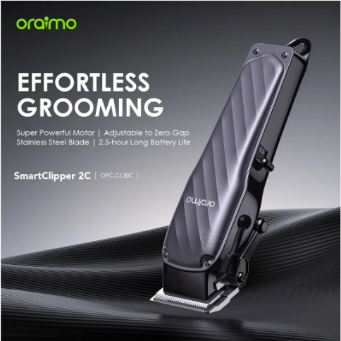 Oraimo SmartClipper 2C Professional Hair Clipper Stainless Steel Blade Adjustable to Zero Gap Precise Hair-cutting  2.5 hrs Runtime Shaving Marchine