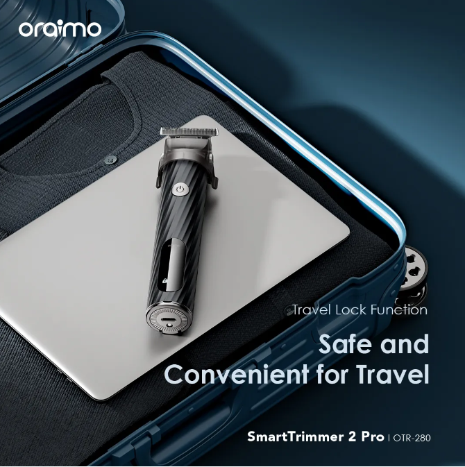 Oraimo SmartTrimmer 2 Pro 7000RPM Powerful Trimmer  Self-sharpening Blades Self-sharpening Blades 2-speed Control Trimming for All Hair Types Shaving Machine