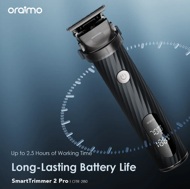Oraimo SmartTrimmer 2 Pro 7000RPM Powerful Trimmer  Self-sharpening Blades Self-sharpening Blades 2-speed Control Trimming for All Hair Types Shaving Machine