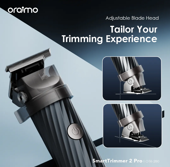 Oraimo SmartTrimmer 2 Pro 7000RPM Powerful Trimmer  Self-sharpening Blades Self-sharpening Blades 2-speed Control Trimming for All Hair Types Shaving Machine