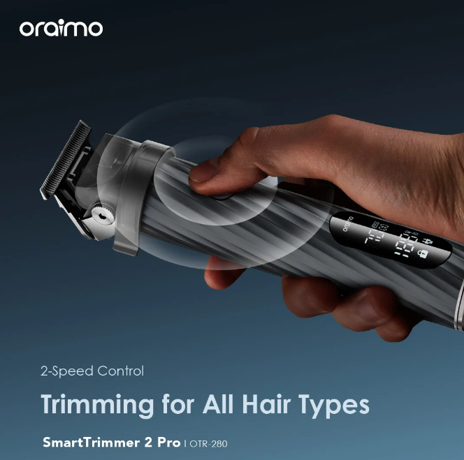 Oraimo SmartTrimmer 2 Pro 7000RPM Powerful Trimmer  Self-sharpening Blades Self-sharpening Blades 2-speed Control Trimming for All Hair Types Shaving Machine