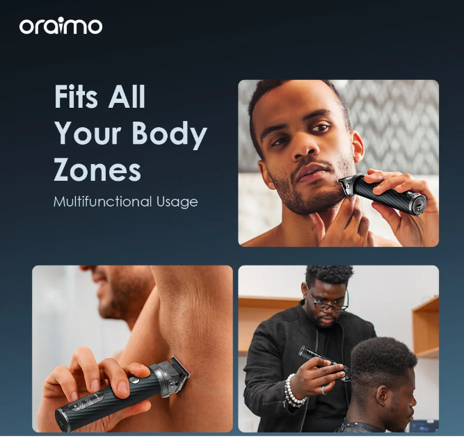 Oraimo SmartTrimmer 2 Pro 7000RPM Powerful Trimmer  Self-sharpening Blades Self-sharpening Blades 2-speed Control Trimming for All Hair Types Shaving Machine