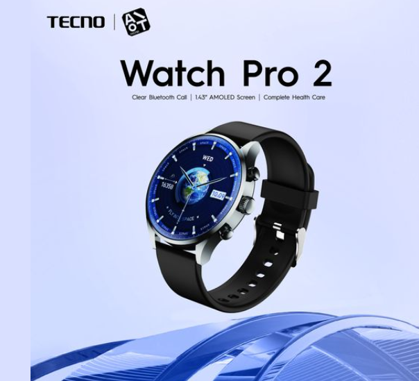 Tecno Watch Pro 2 Clear Bluetooth call 1.43'' AMOLED Screen complete healthcare Smart Watch