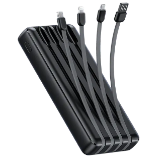 Oraimo Traveler Link 20 20000mAh 12W Portable Power Bank 4 Built-in Charging&Recharging Cables Up to 5 Phone Charges Powerbank