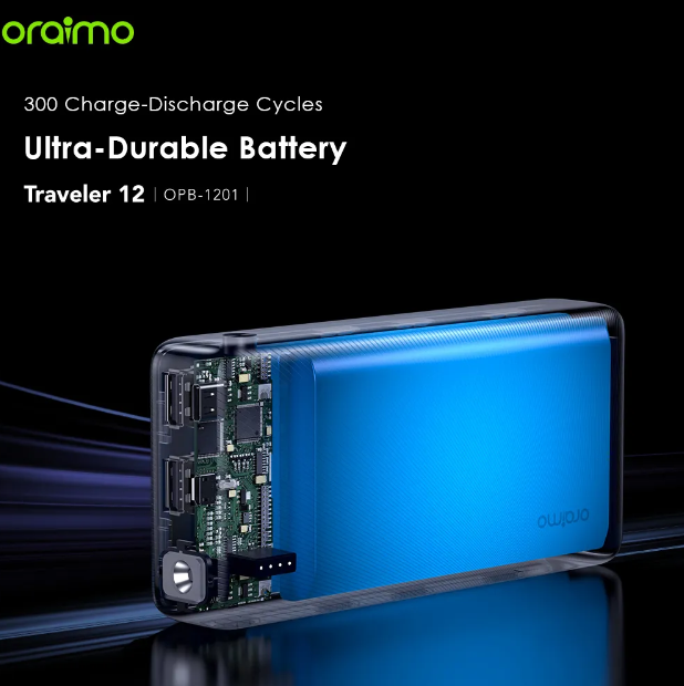 Oraimo Traveler 12 20000mAh 12W Smart Fast Charging Power Bank Type-C (IN/OUT) Universal Compatibility Powerbank
