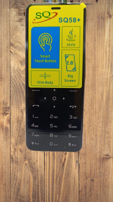 SQ 58 PLUS Slim And Smart Touch Button 64MB Wireless FM 13000mAh 2.8 Inches Screen Wireless FM Bluetooth Call Cell Featured Phones