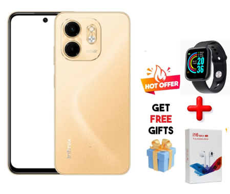 Black Friday Special Infinix SMART 9 HD 64GB + 6(3+3)GB 6.7" Display Dual Sim 4G Network IP54 Dust and Water 5000Mah Battery Capacity Type-C Charging 13MP Dual Camera Fingerprint Lock Smart Phones