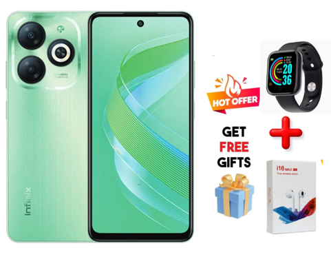 Black Friday Special Infinix SMART 9 HD 64GB + 6(3+3)GB 6.7" Display Dual Sim 4G Network IP54 Dust and Water 5000Mah Battery Capacity Type-C Charging 13MP Dual Camera Fingerprint Lock Smart Phones