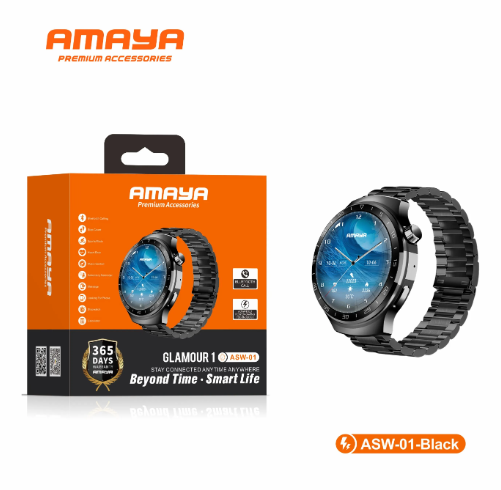 Amaya ASW-01 Smartwatch – Sleek Business Style with Bluetooth Calling & Power-Saving Features Smart Watch