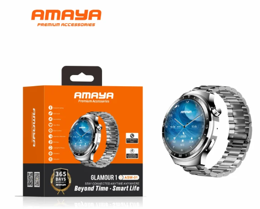 Amaya ASW-01 Smartwatch – Sleek Business Style with Bluetooth Calling & Power-Saving Features Smart Watch