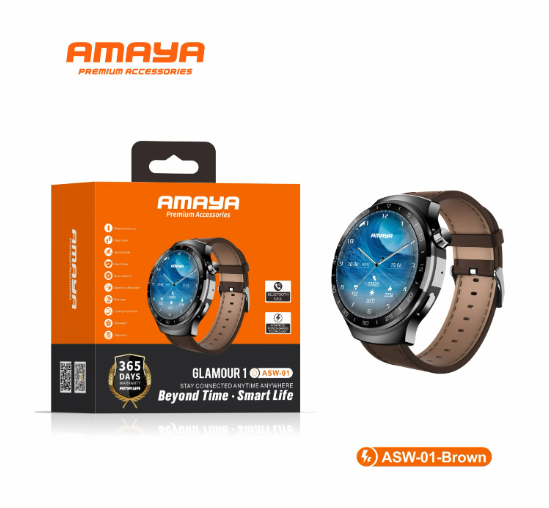 Amaya ASW-01 Smartwatch – Sleek Business Style with Bluetooth Calling & Power-Saving Features SMART WATCH