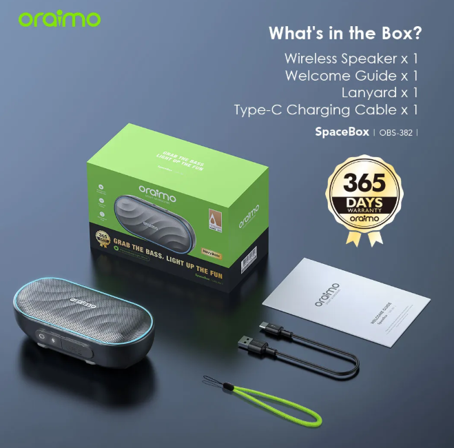 oraimo SpaceBox 8W FM Wireless Bluetooth Speaker