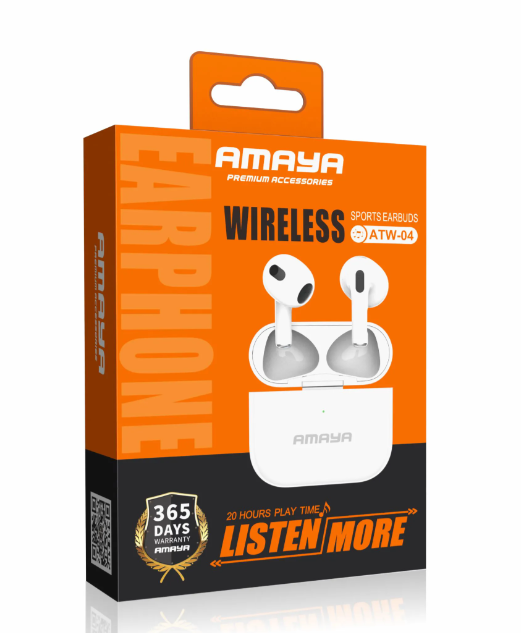 Amaya ATW-04 True Wireless Earbuds Bluetooth Earphones, Immerse Yourself in Sound.