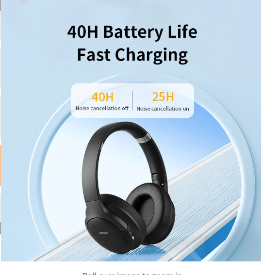 Amaya AEB-H360D Active Noise Cancellation (ANC) Over-Ear Wireless Bluetooth Headphones