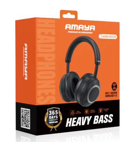 Amaya Earphones AEB-H330 Headphones Active HIFI SOUND Over-Ear Wireless Bluetooth Headphones