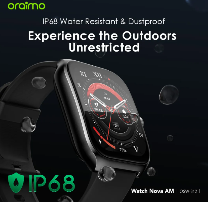 BEST QUALITY Oraimo Watch Nova AM 2.01" AMOLED Screen Curved Cover Smart Watch