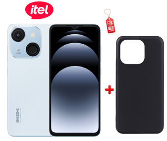 Itel A06 3G Network 32GB+(2+2)4GB RAM 6.6" Screen Phone Dual SIM 4000mAh  Baterry Fingerprint And Face Unlock Android™ 14 Smart Phones + free  Itel Silcon Cover