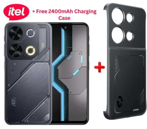 [25 Months Warranty+Free Charging Case] Itel P65 128GB + 8(4+4)GB RAM 6.7" Screen 120Hz 4G Dual SIM Brand New Phone 5000mAh +2400mAh  Battery 18W Charging 50MP Camera Side Fingerprint Android 14 NFC