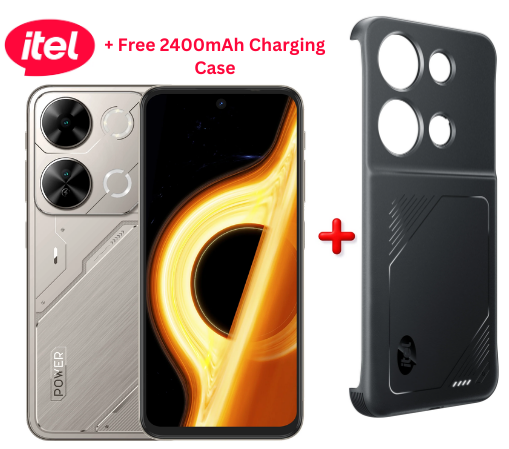 [25 Months Warranty+Free Charging Case] Itel P65 128GB + 8(4+4)GB RAM 6.7" Screen 120Hz 4G Dual SIM Brand New Phone 5000mAh +2400mAh  Battery 18W Charging 50MP Camera Side Fingerprint Android 14 NFC