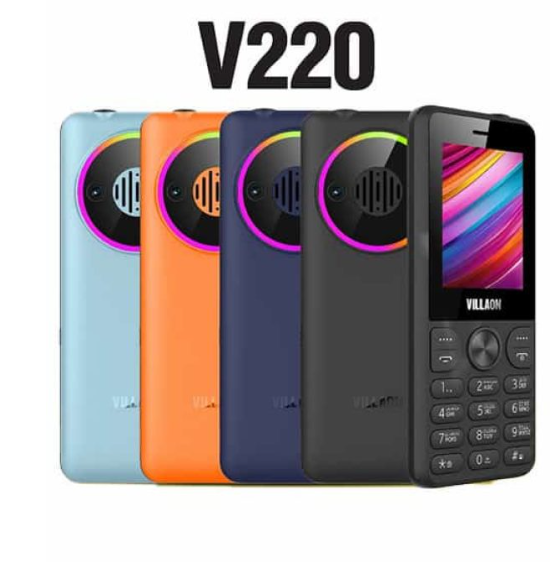New Villaon V220 With 2500 mAh Battery, 2.4″ Display, Wireless FM Radio, 4MB ROM + 4MB RAM, Expandable Memory  up to 32 GB  Feature Phone